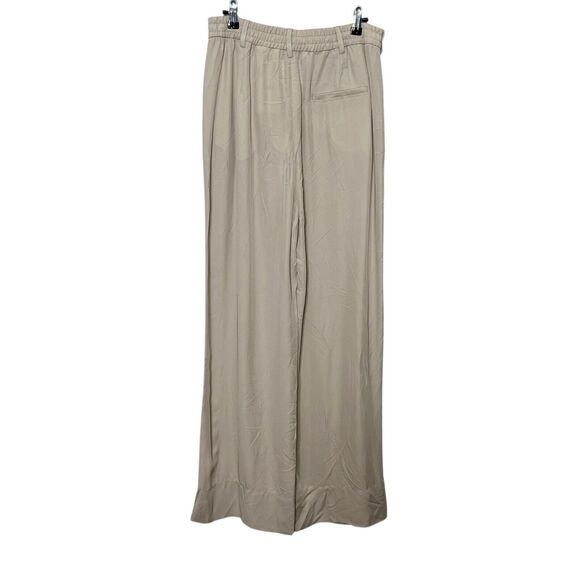 Zara NWT High Rise Wide Leg Trousers Women’s Size Medium Neutral Relaxed Fit - Picture 5 of 14